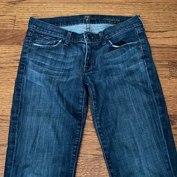 Seven 7 for all mankind straight leg medium wash size 27 jeans denim u190380s - Picture 3 of 9